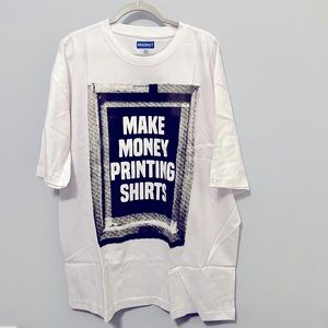Market Tee Make Money Printing Shirts in White XXL NWT